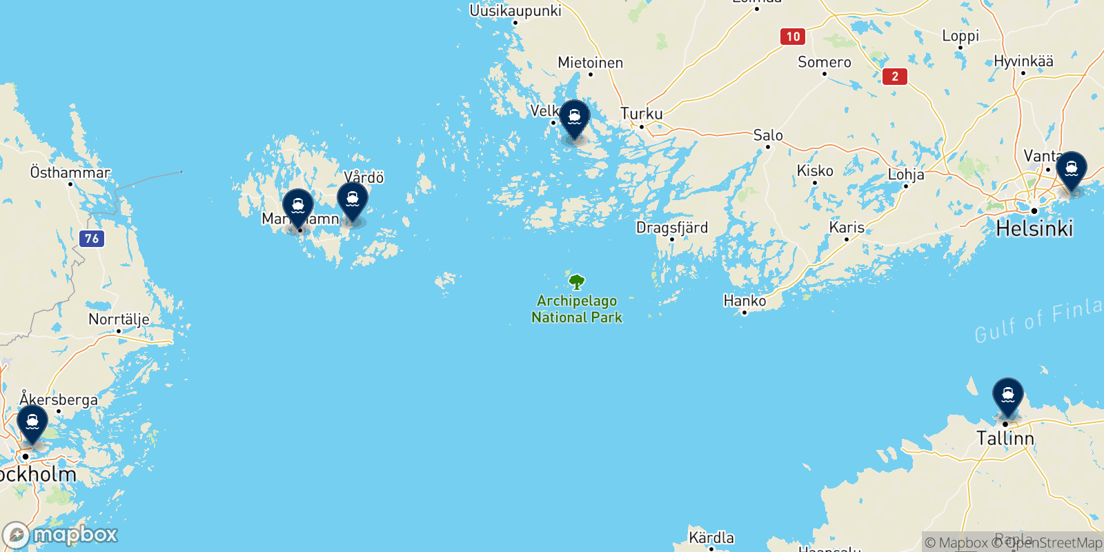 Viking Line destinations map