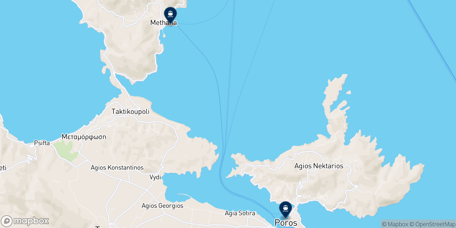 Saronic Ferries destinations map