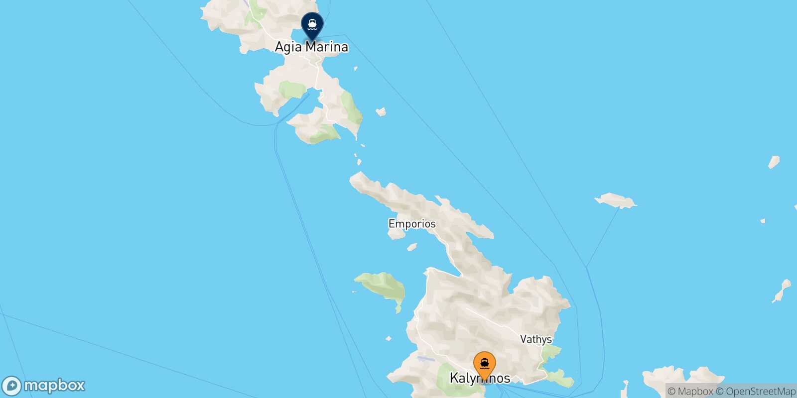 Kalymnos Leros route map