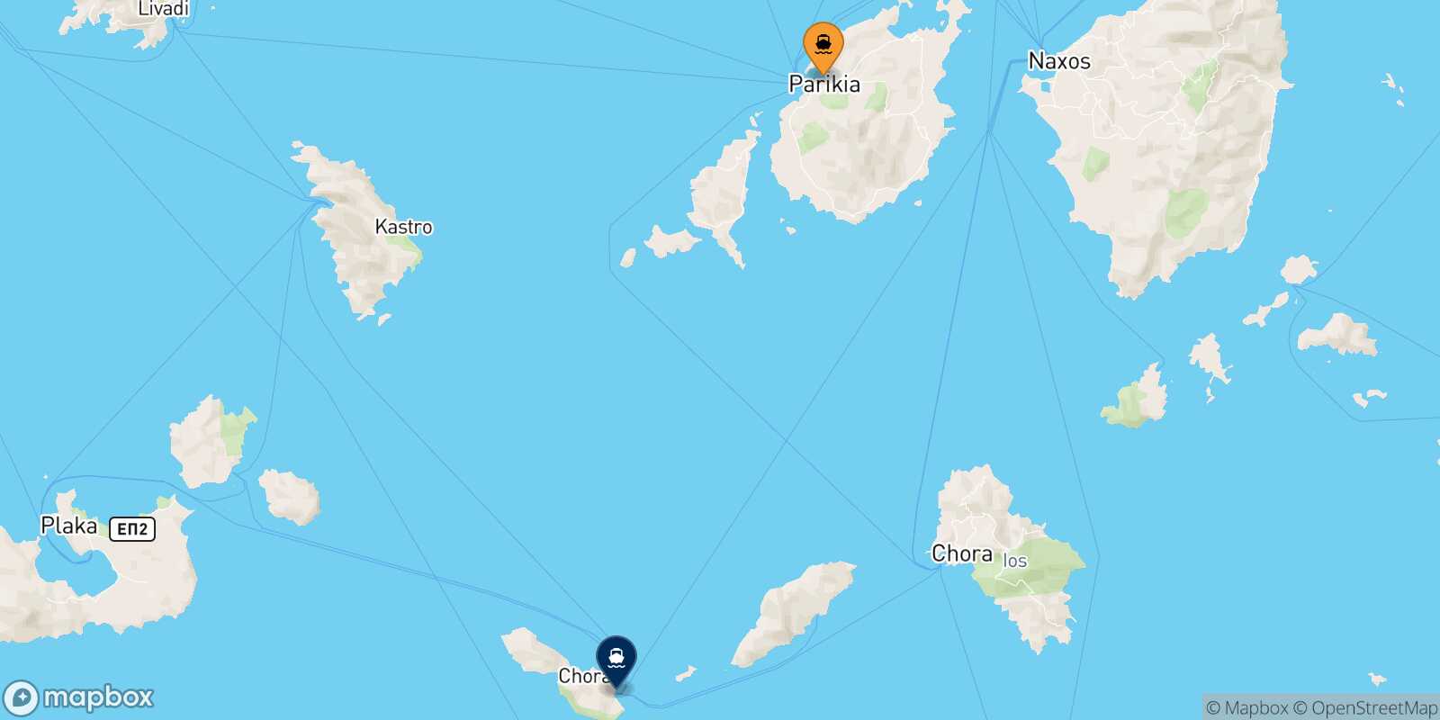 Paros Folegandros route map