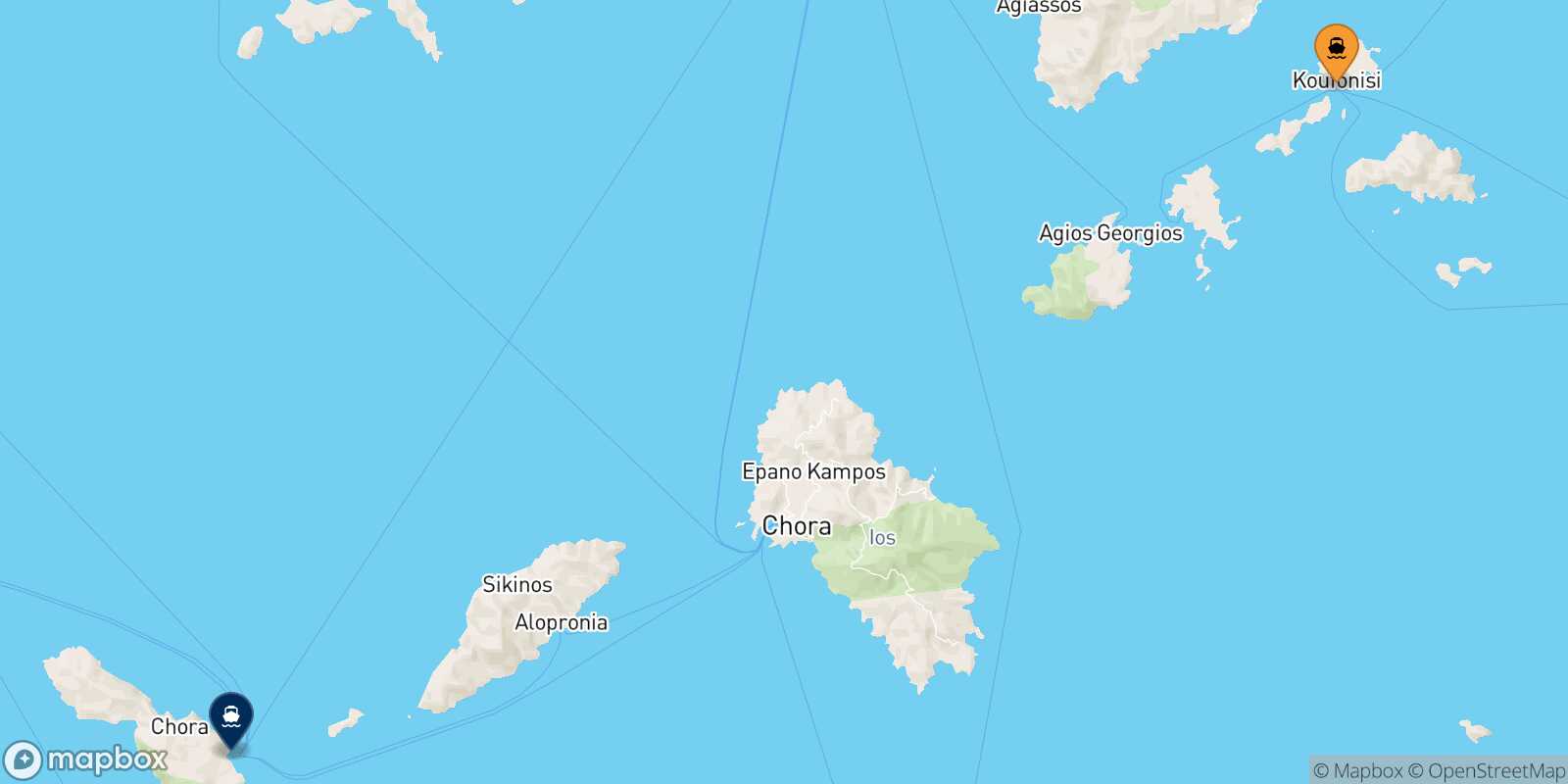 Koufonissi Folegandros route map