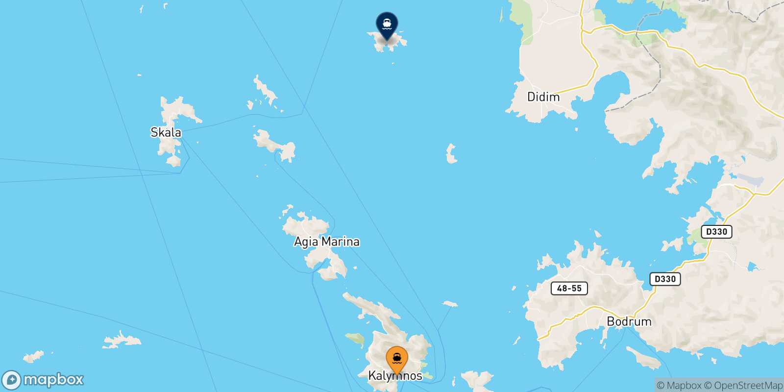 Kalymnos Agathonisi route map