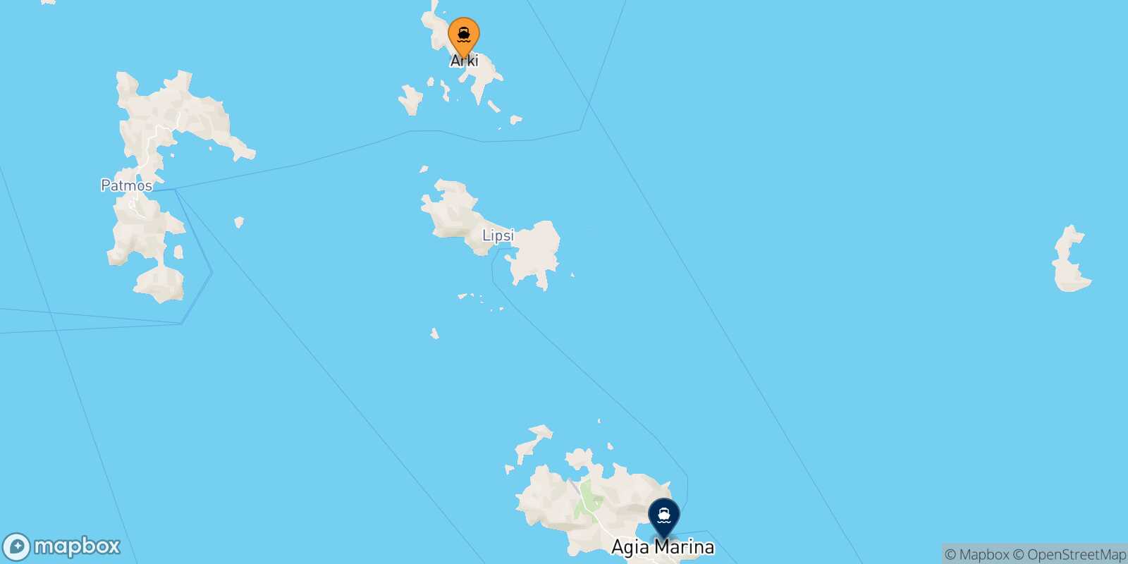 Arkyi Agia Marina (Leros) route map