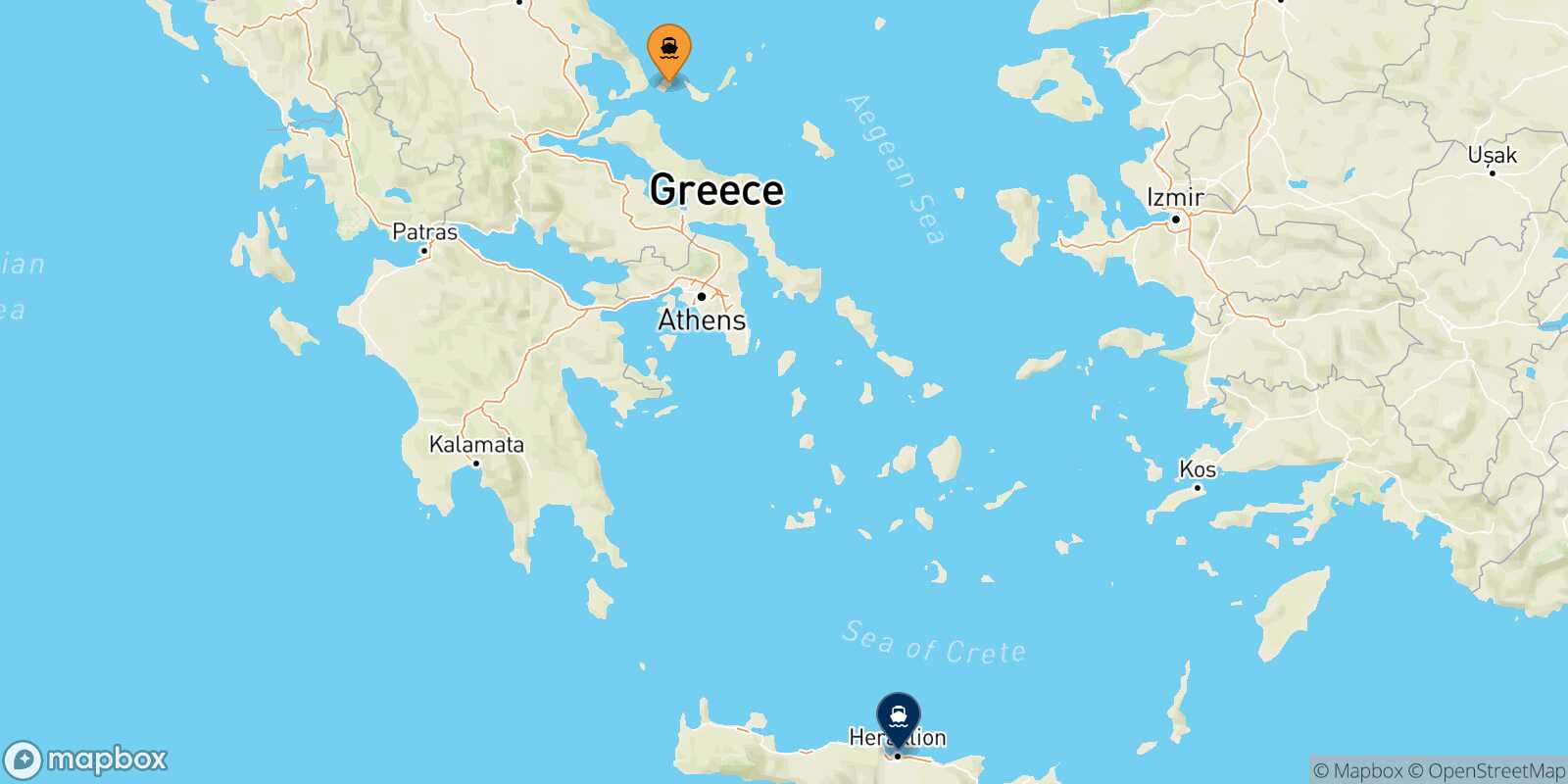 Skiathos Heraklion route map