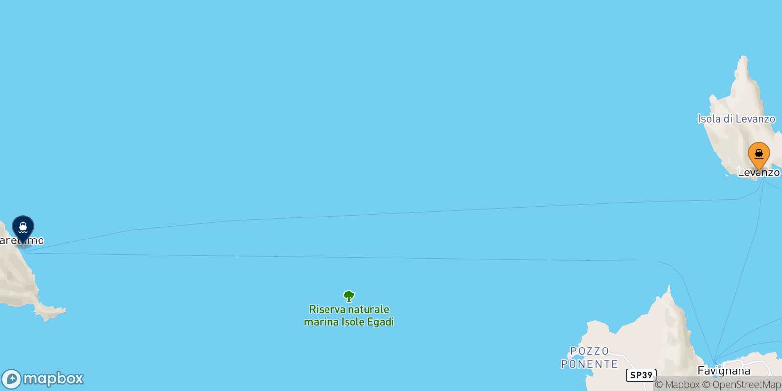 Levanzo Marettimo route map