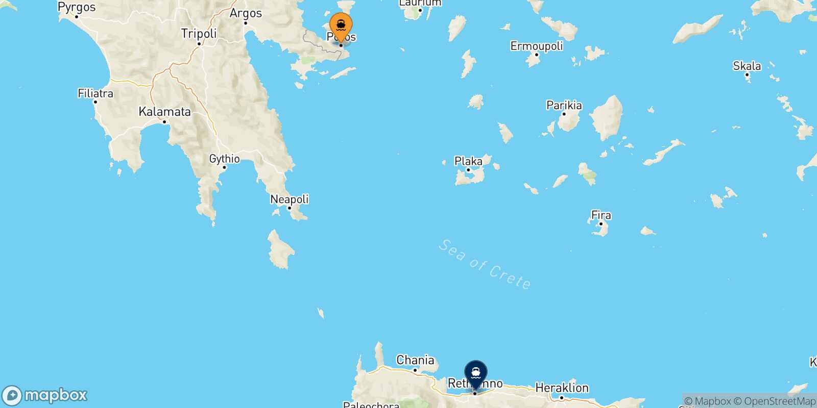 Poros Myli (Agistri) route map