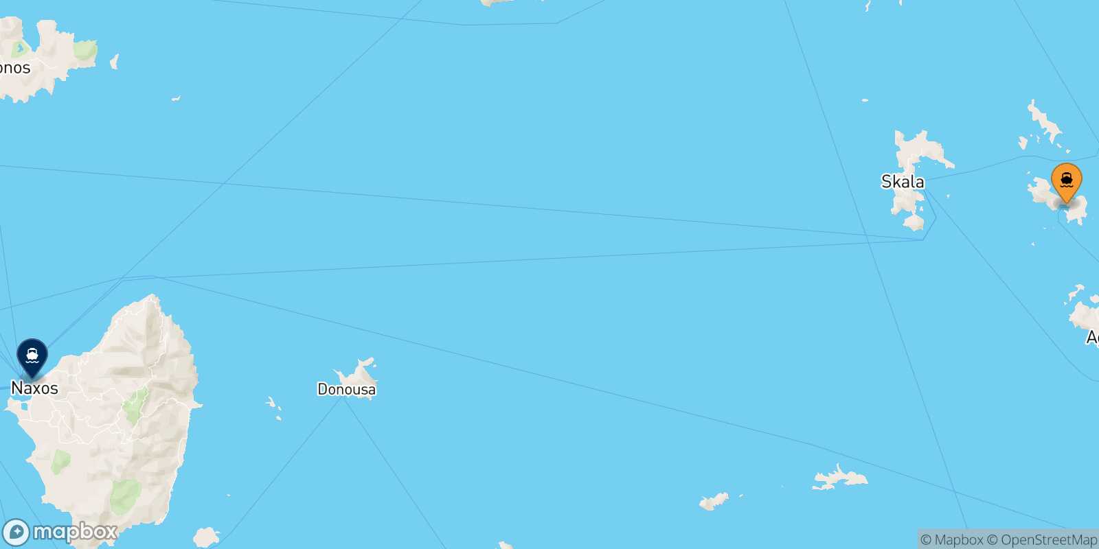 Lipsi Naxos route map