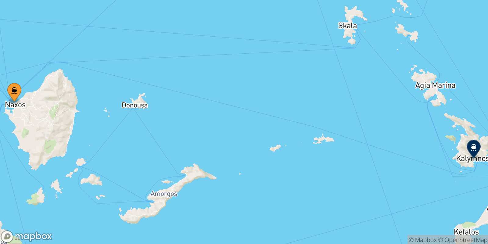 Naxos Kalymnos route map