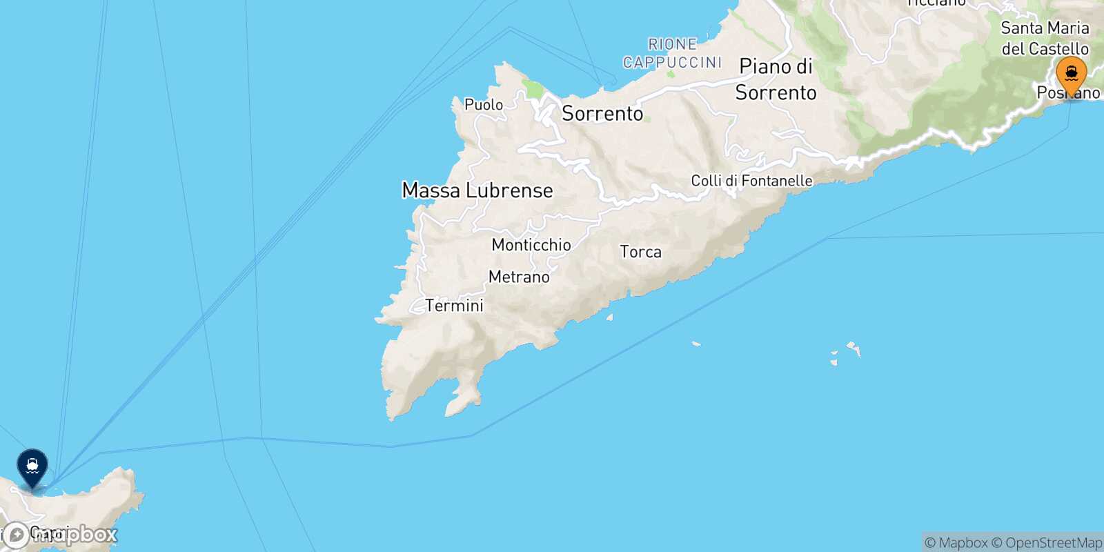 Positano Capri route map