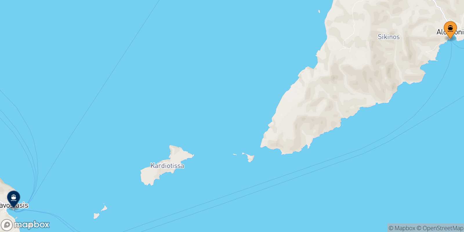 Sikinos Folegandros route map