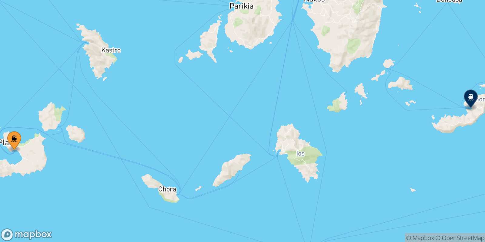 Milos Katapola (Amorgos) route map
