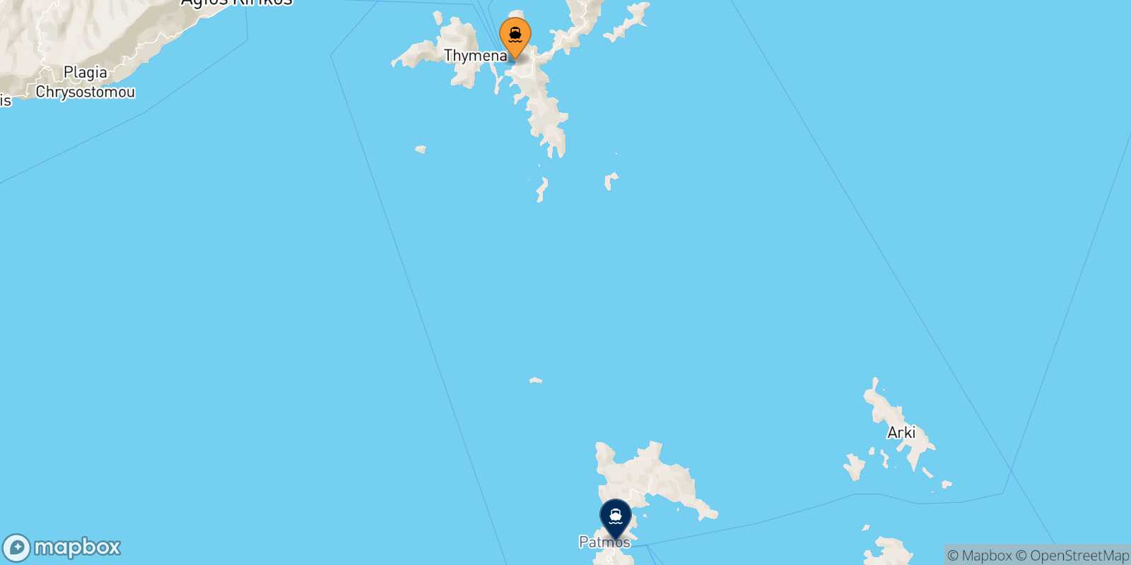 Fourni Patmos route map