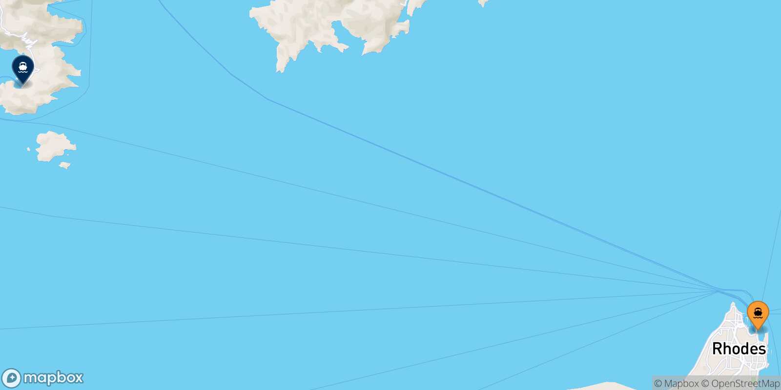 Rhodes Panormitis (Symi) route map
