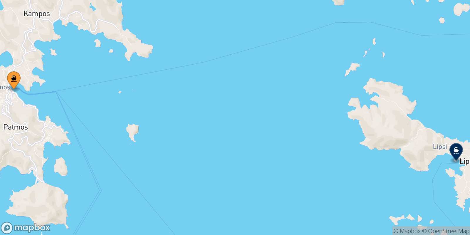 Patmos Lipsi route map