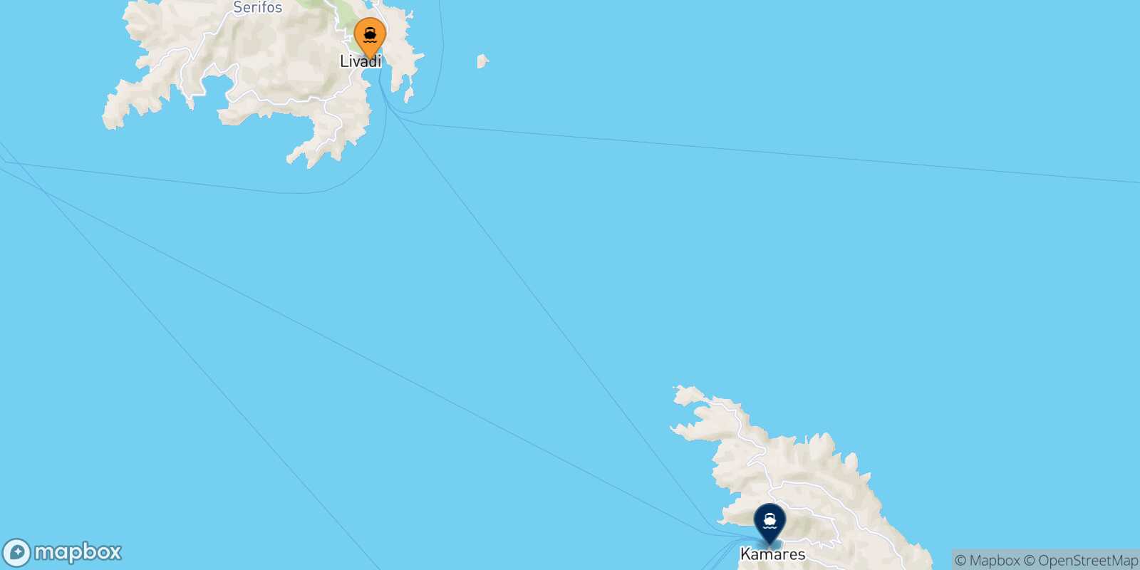 Serifos Sifnos route map