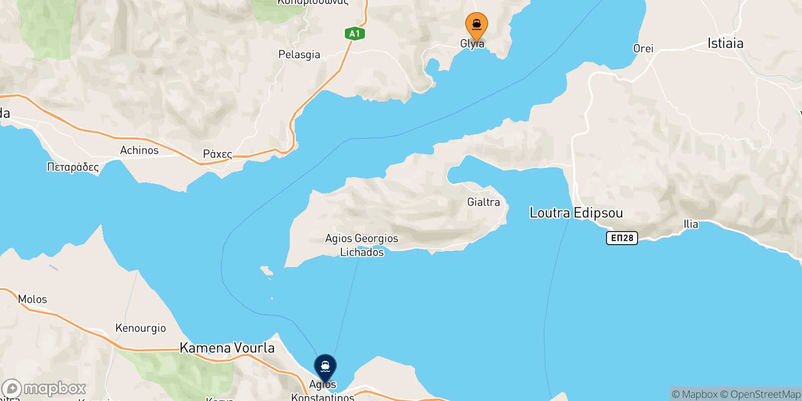 Glyfa Agios Konstantinos route map