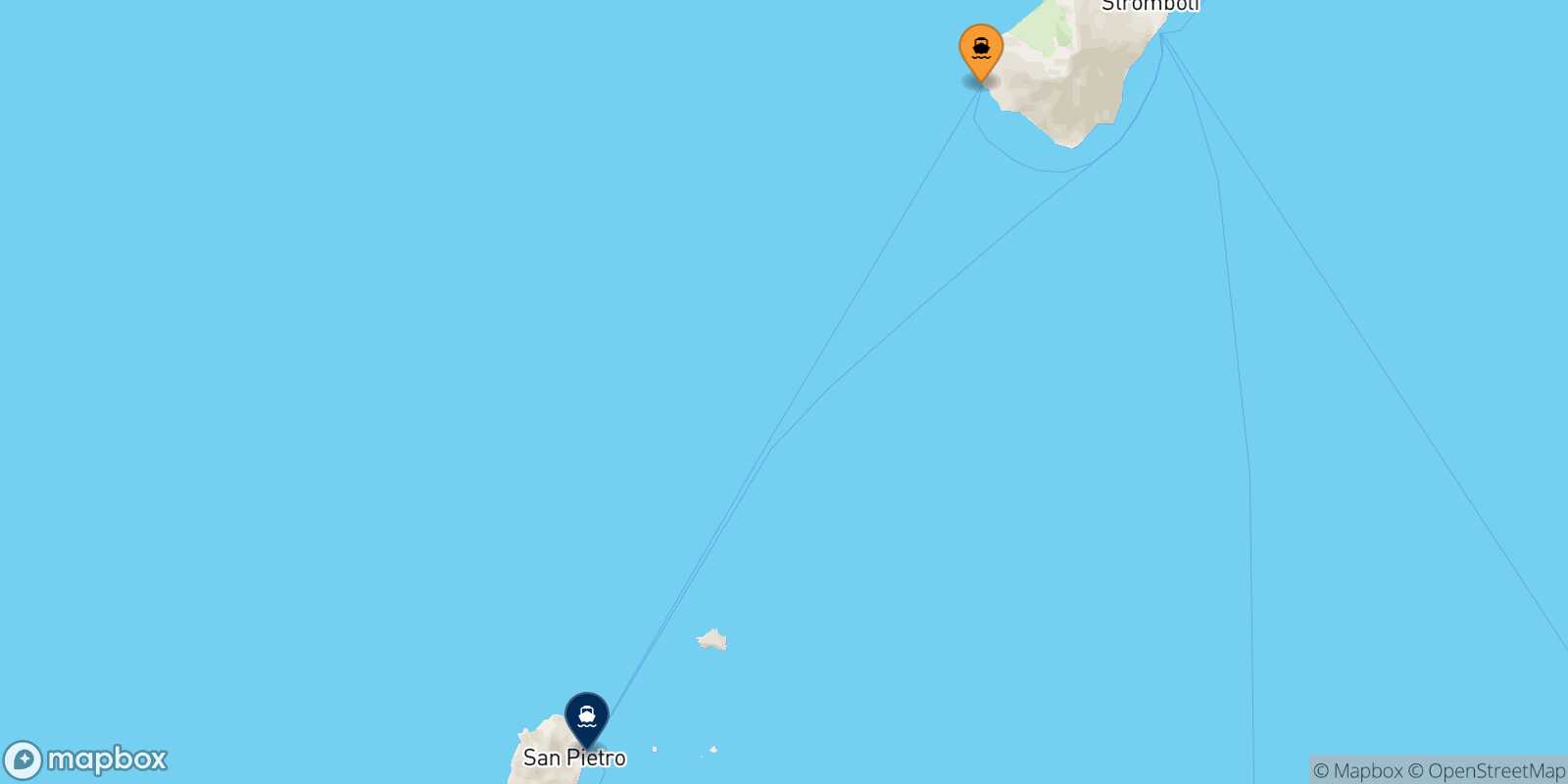 Ginostra (Stromboli) Panarea route map