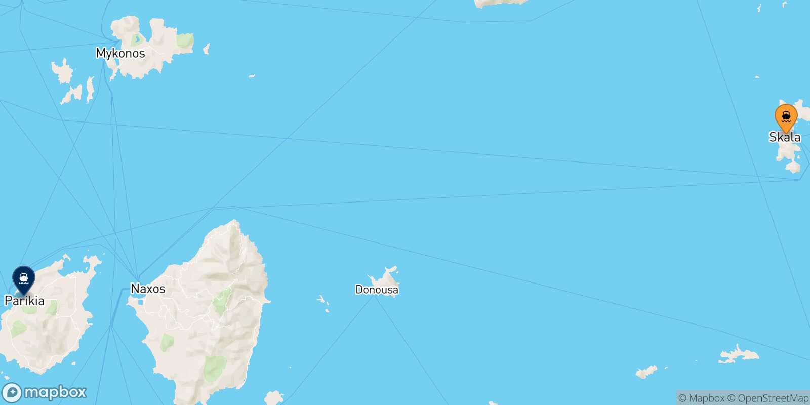 Patmos Paros route map