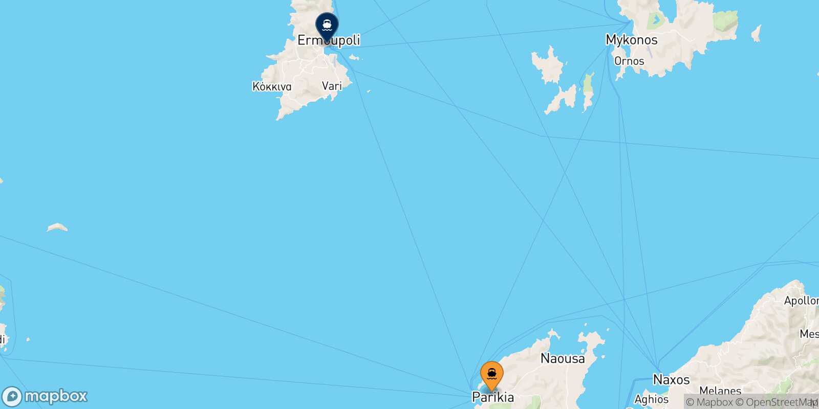 Paros Syros route map
