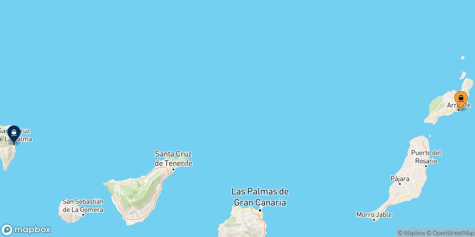 Arrecife (Lanzarote) Santa Cruz De La Palma route map