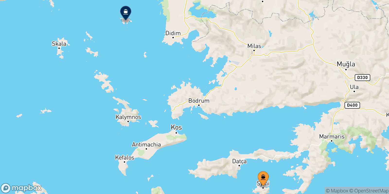Symi Agathonisi route map