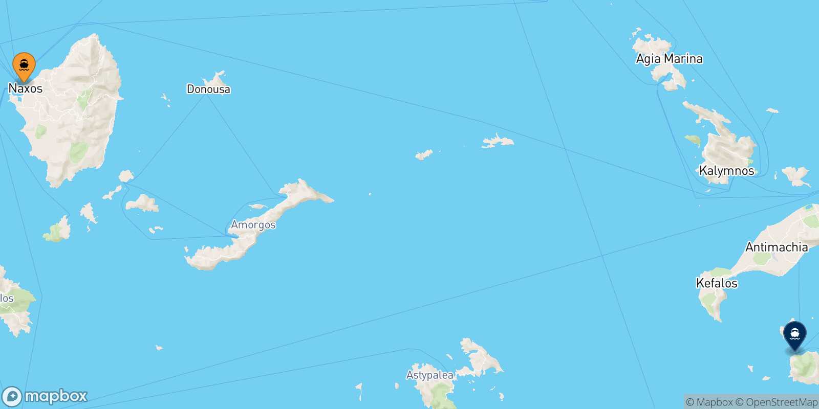 Naxos Nisyros route map