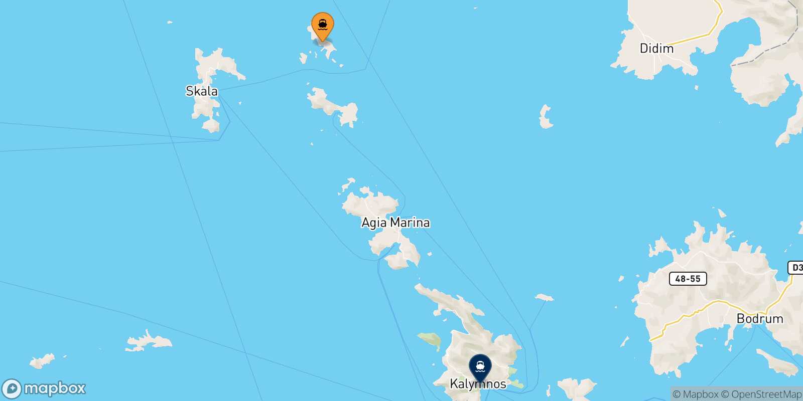 Arkyi Kalymnos route map