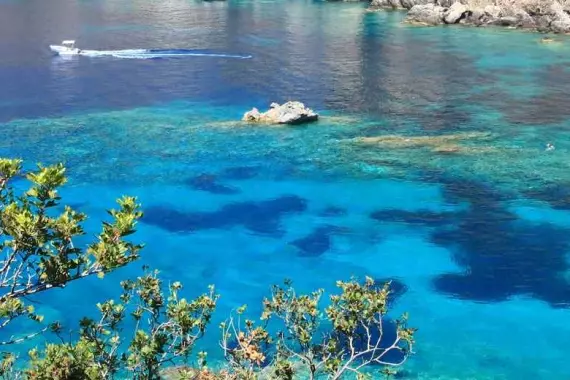 Palaiokastritsa beach on Corfu, Greece.