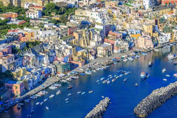 View of Procida from above.