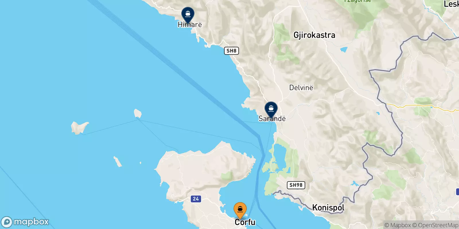 Ferries from Greece to Albania