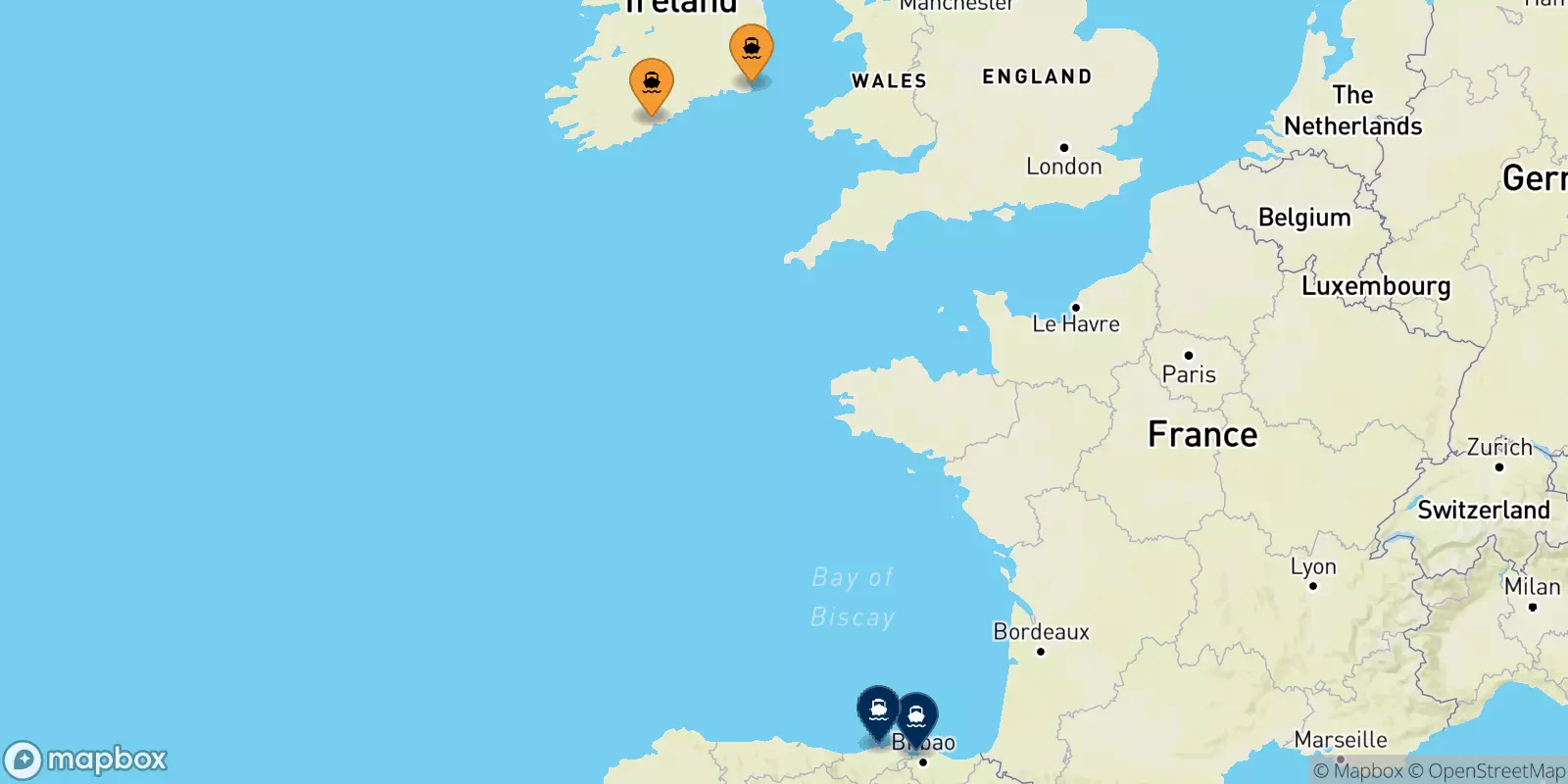 Ferries from Ireland to Spain