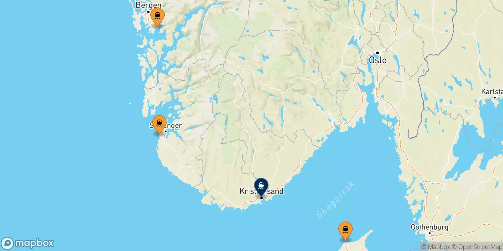 Ferries to Kristiansand