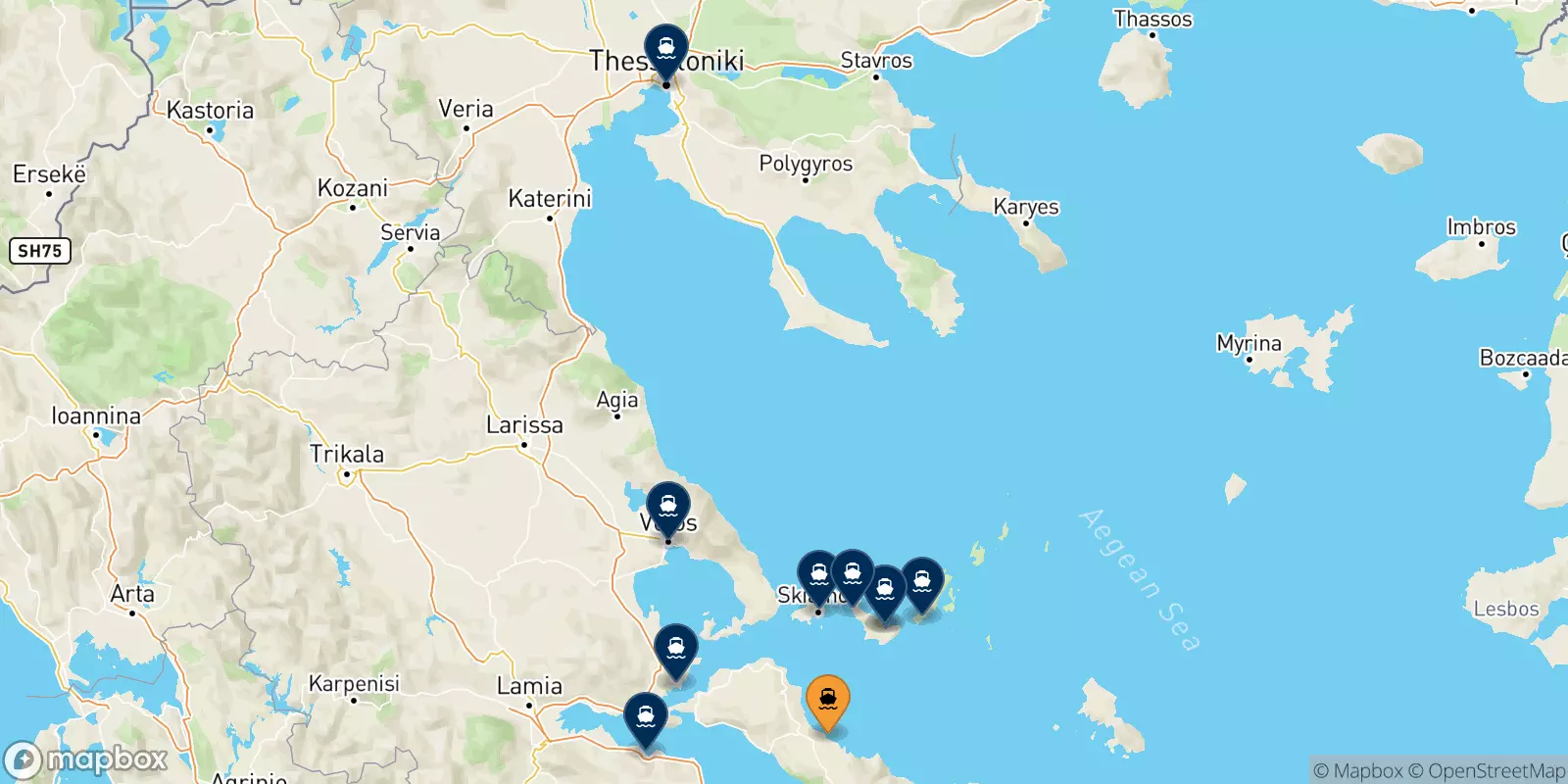 Ferries from Mantoudi (Evia)