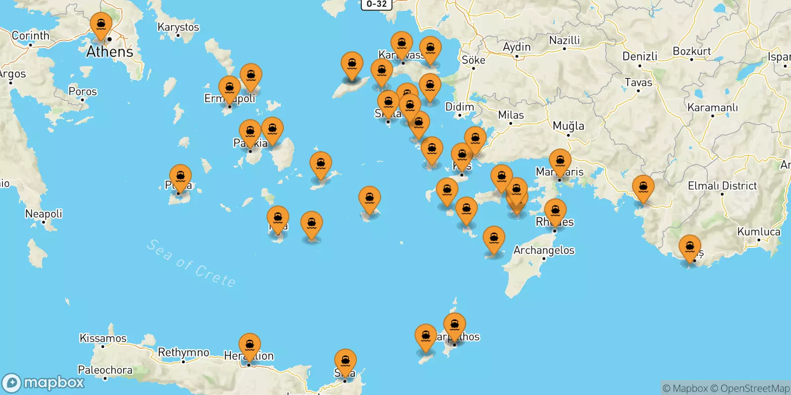 Ferries to Rhodes