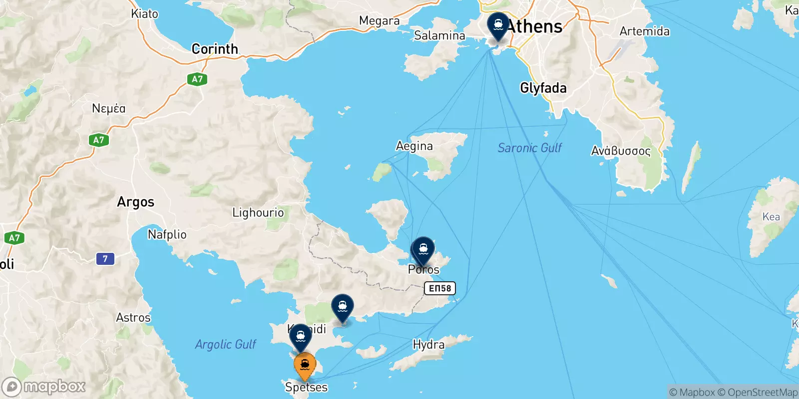 Ferries from Spetses