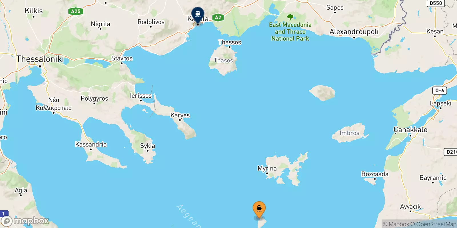 Ferries from Agios Efstratios to Kavala