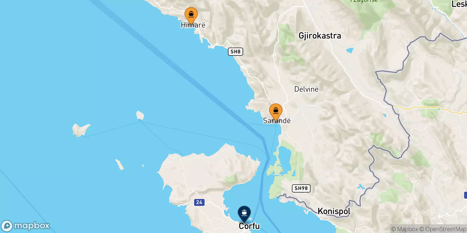 Ferries from Albania to the Ionian Islands