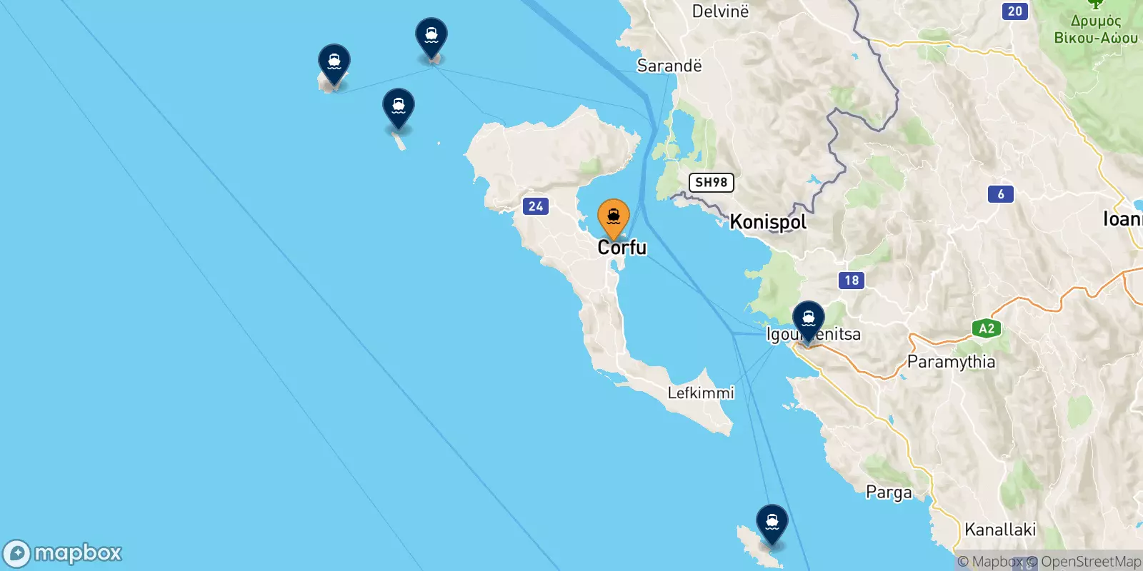 Ferries from Corfu to Greece