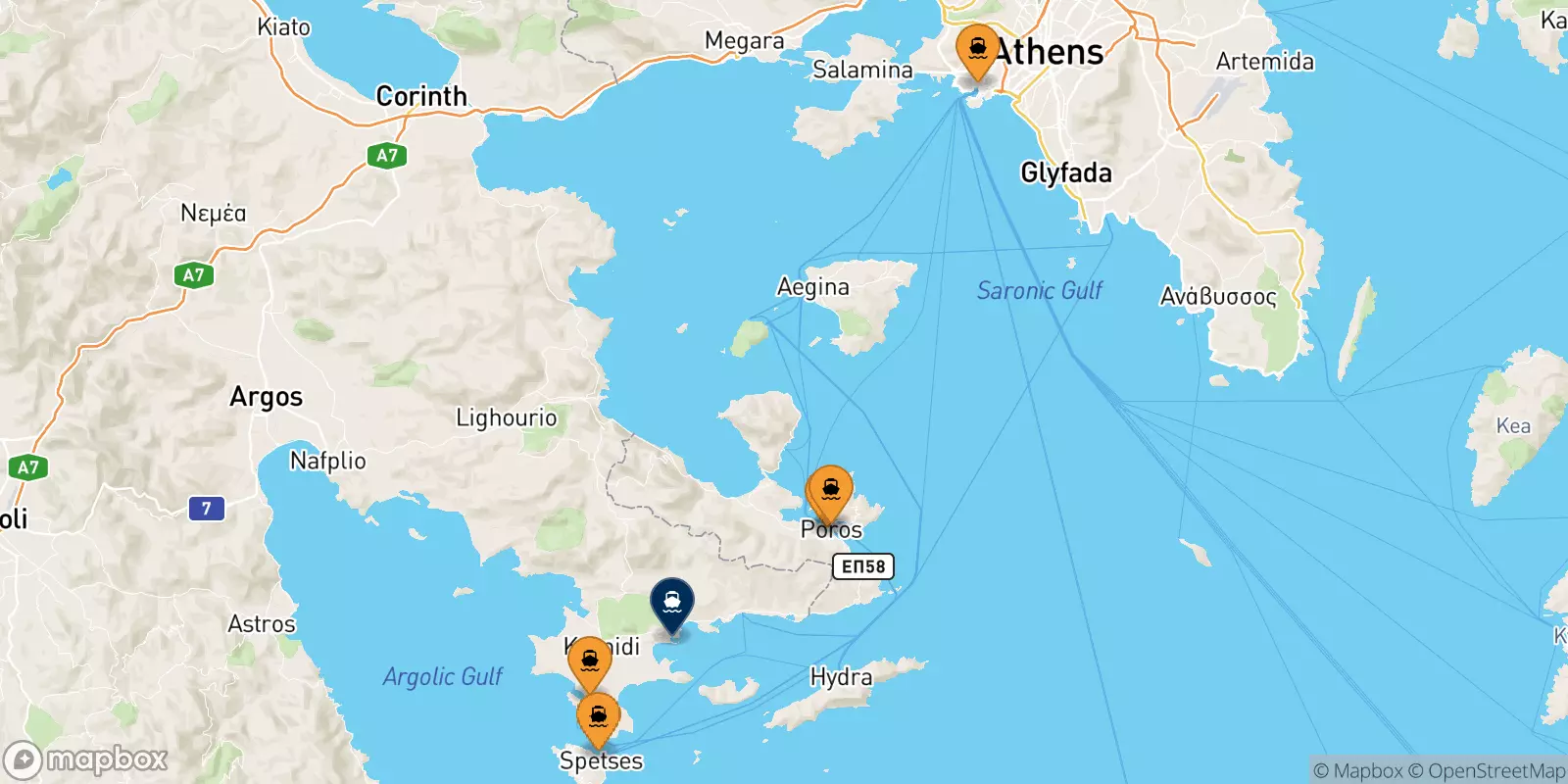 Ferries from Greece to Hermioni