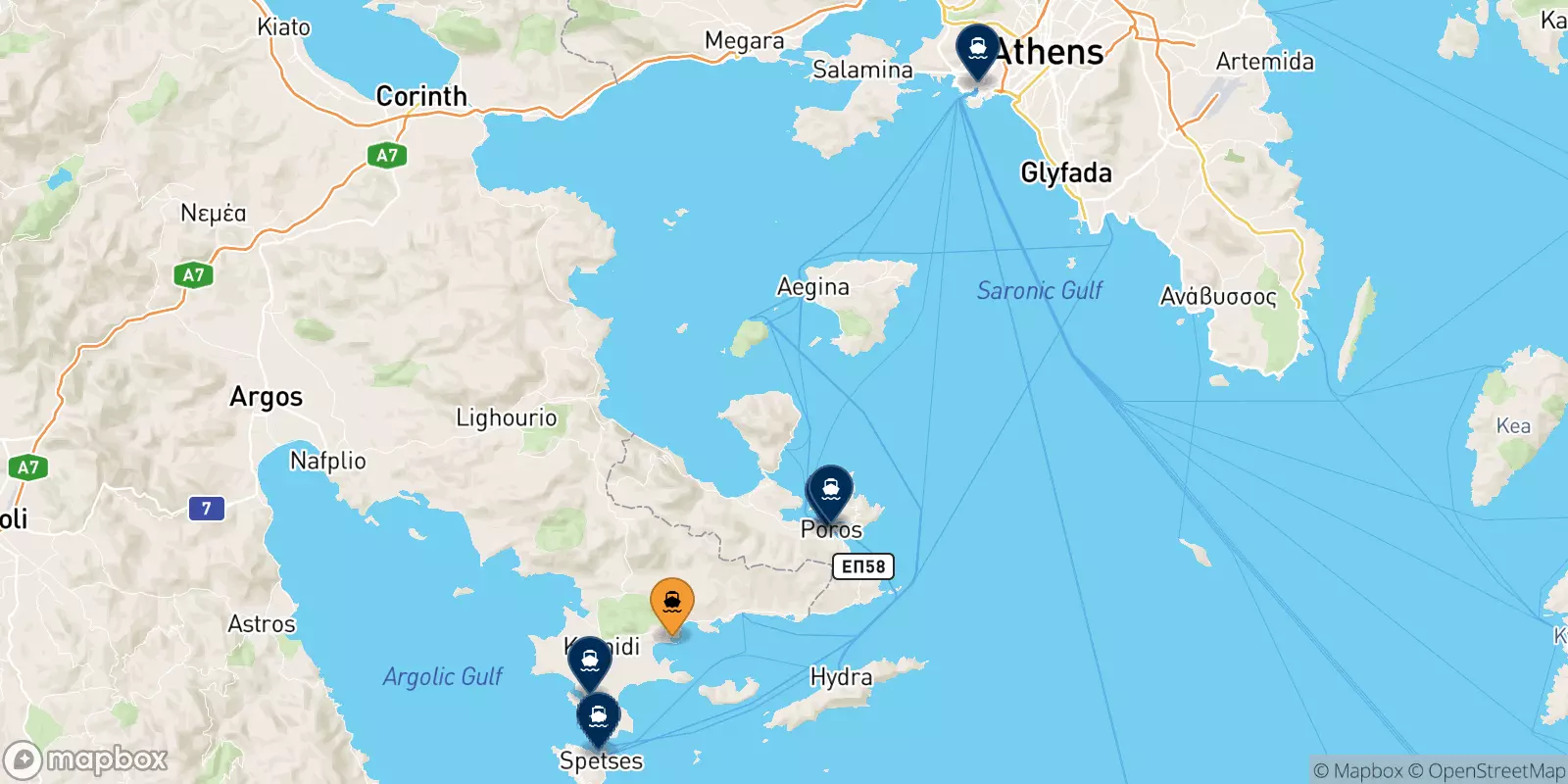 Ferries from Hermioni to Greece