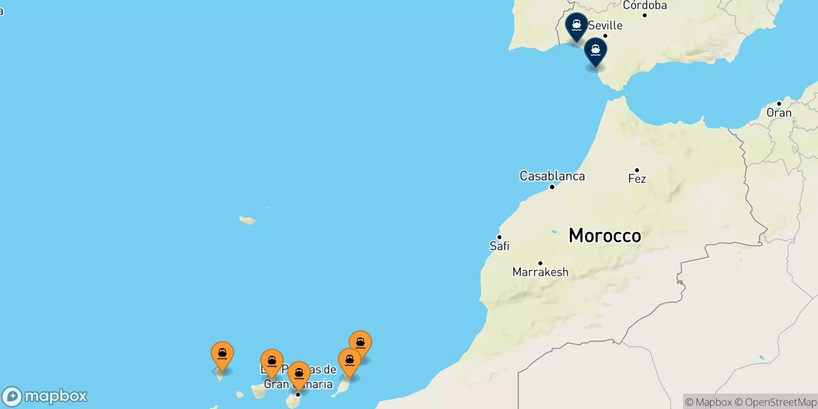 Ferries from the Canary Islands to Spain