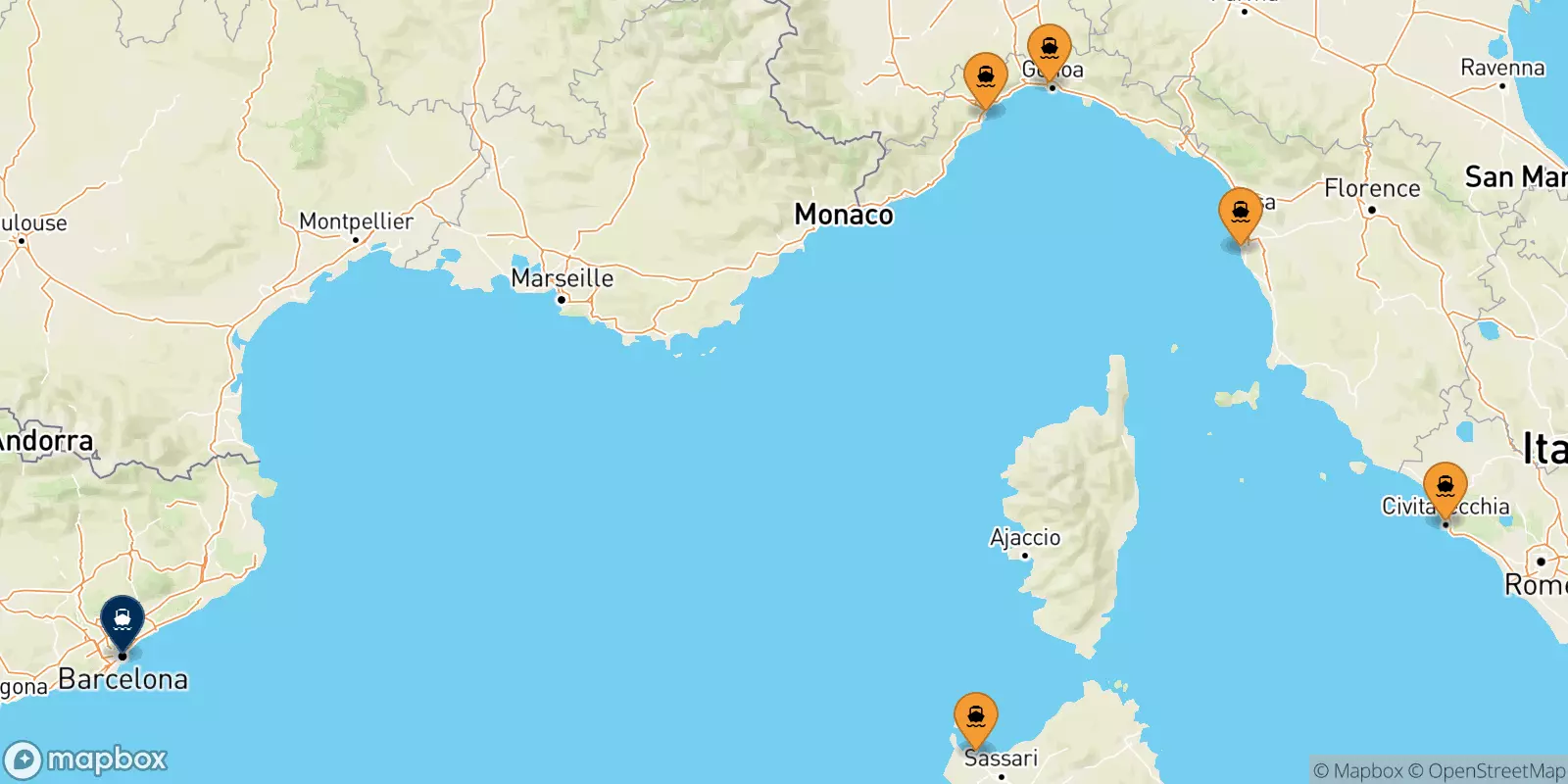 Ferries from Italy to Barcelona