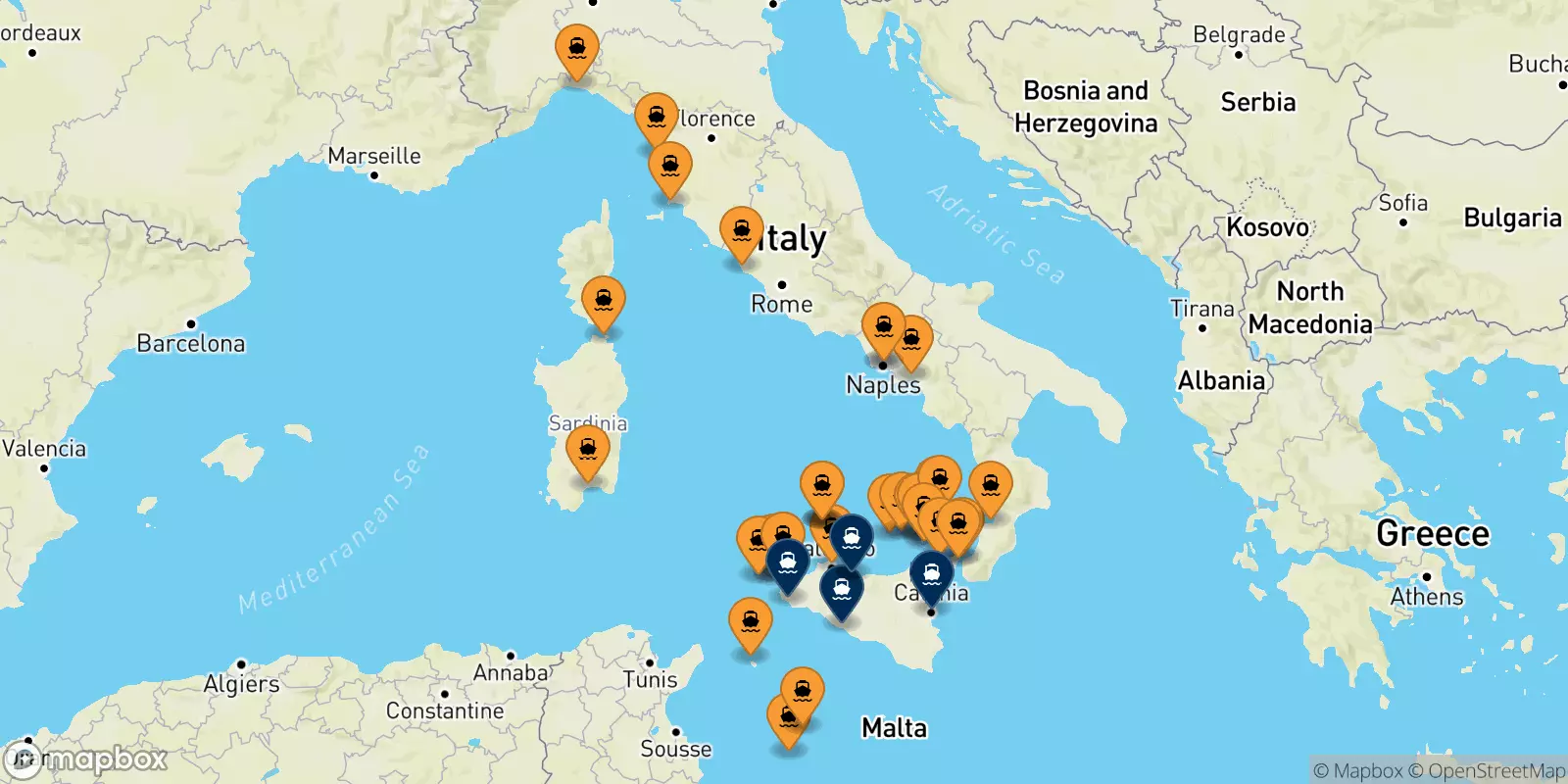 Ferries from Italy to Sicily