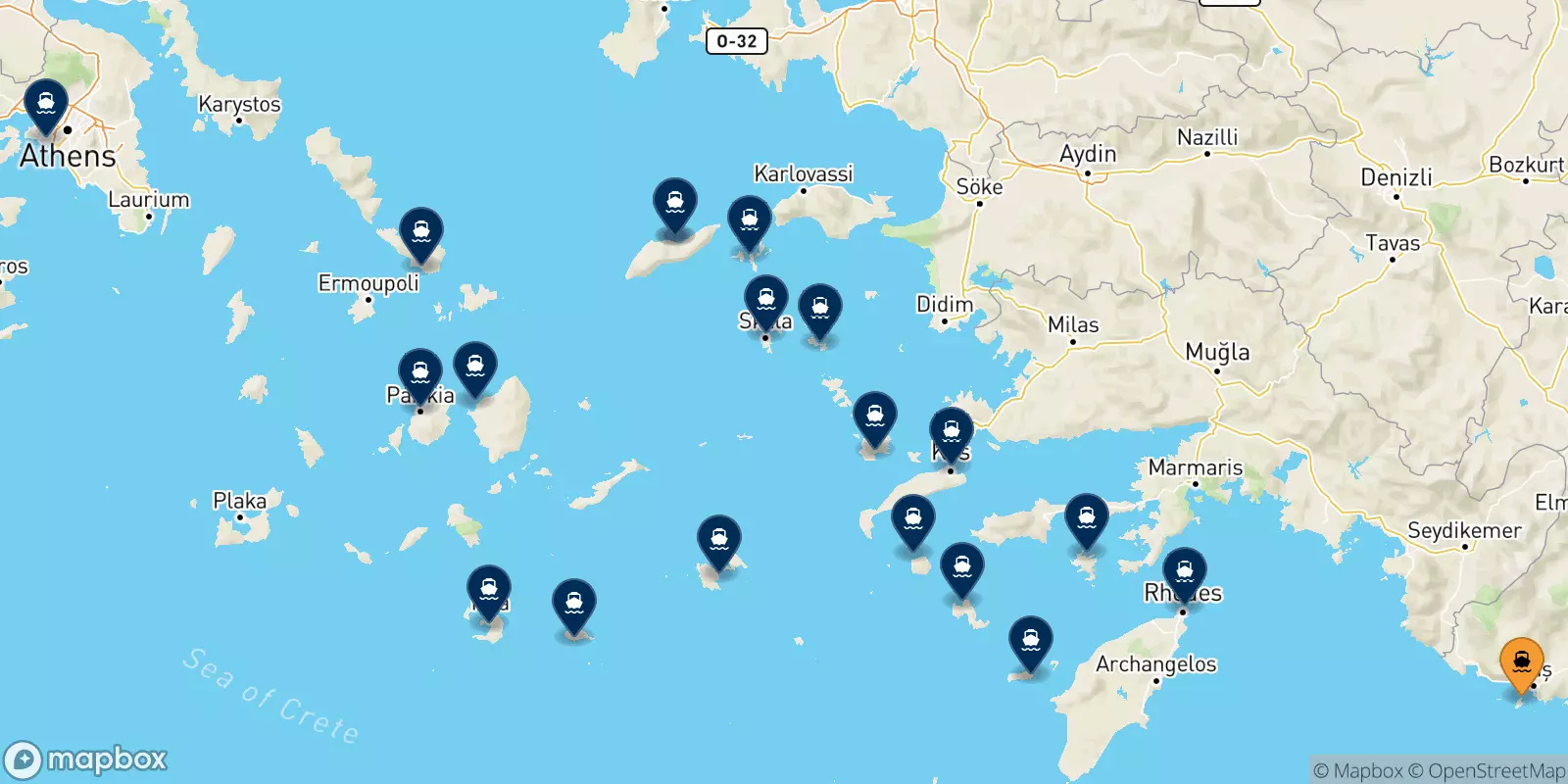 Ferries from Kastelorizo to Greece