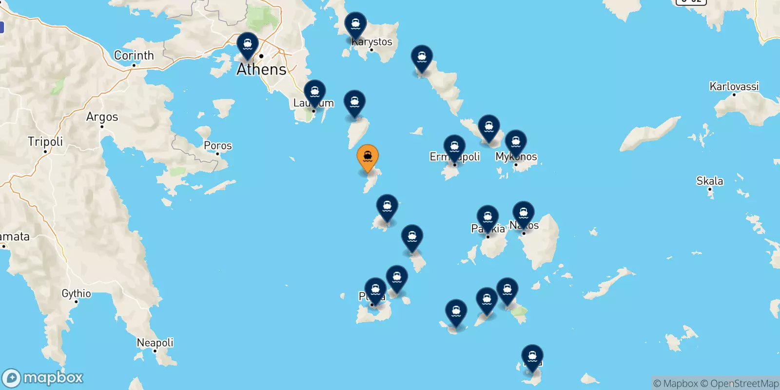 Ferries from Kythnos to Greece