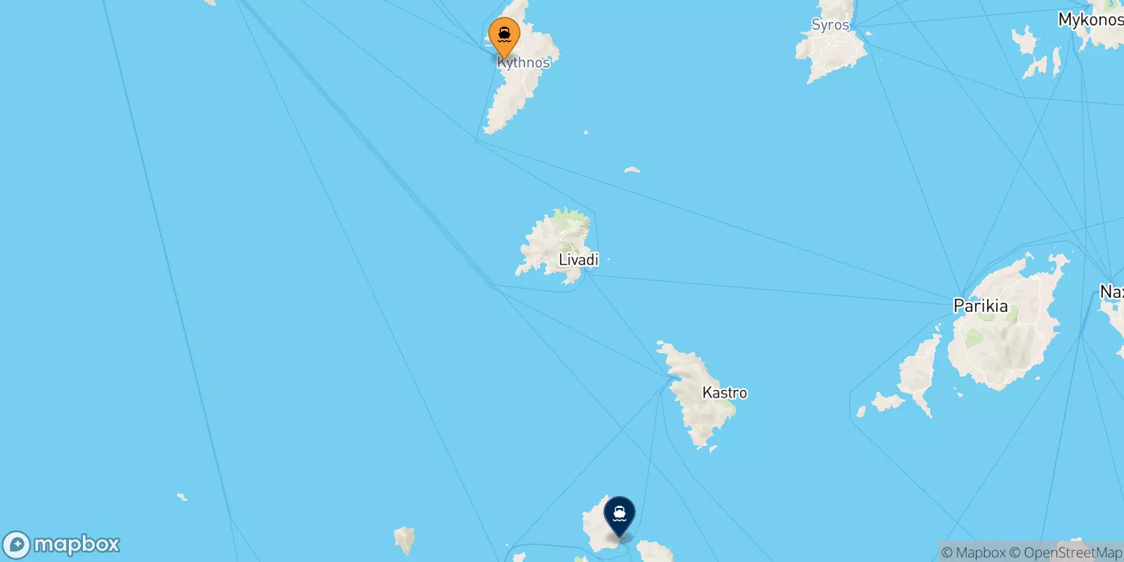 Ferries from Kythnos to Kimolos