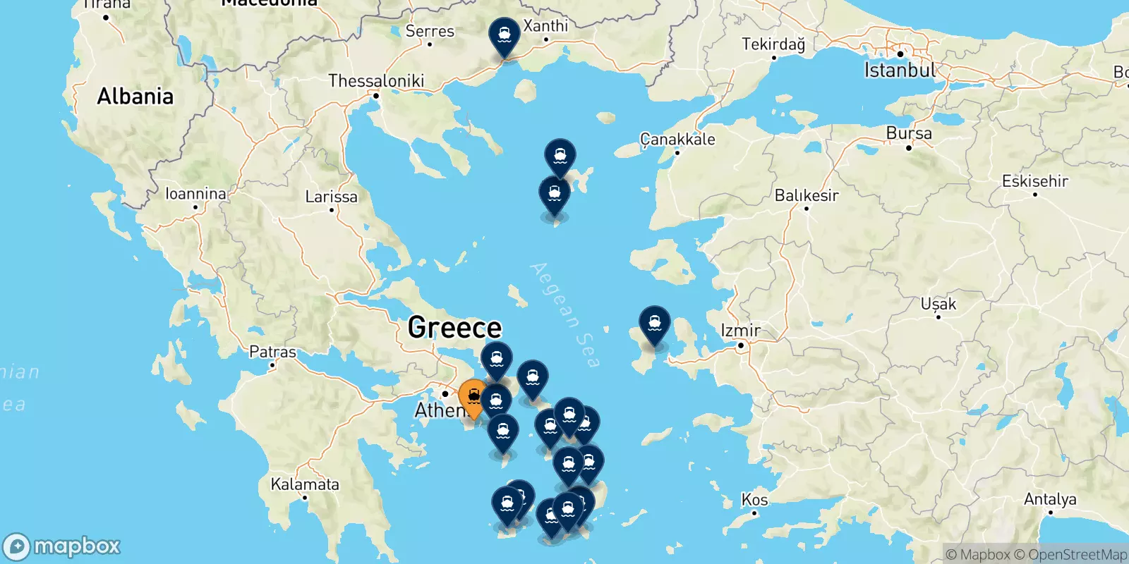 Ferries from Lavrio to Greece