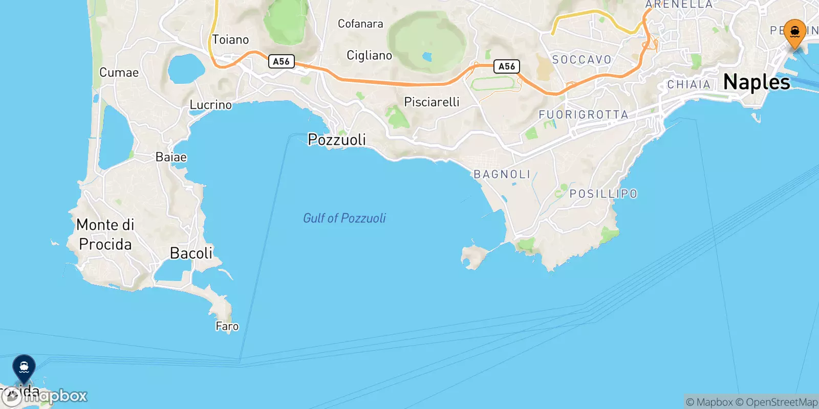 Ferries from Naples Beverello to Procida