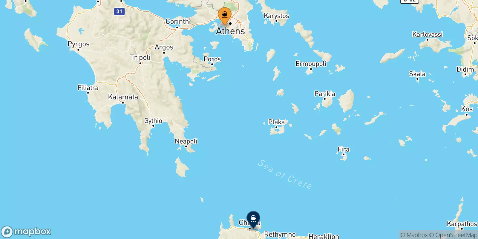 Ferries from Piraeus to Chania