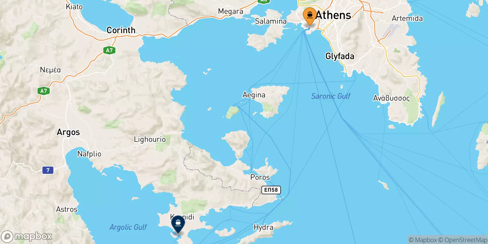 Ferries from Piraeus to Porto Heli